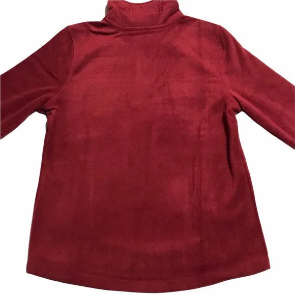 Tek Gear Petite Women's Micro Fleece Pullover Size S Wine Burgundy Quarter Zip - Picture 2 of 4